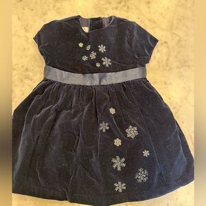 Girls velvet Christmas dress, navy blue size 24 months